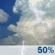Wednesday: A 50 percent chance of showers and thunderstorms. Partly sunny, with a high near 87. South southwest wind 5 to 10 mph becoming north in the afternoon. Wednesday: A 50 percent chance of showers and thunderstorms. Partly sunny, with a high near 87. South southwest wind 5 to 10 mph becoming north in the afternoon.